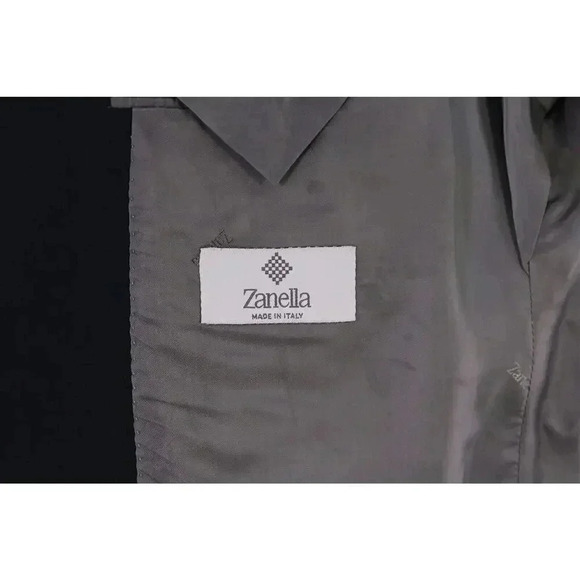 Zanella Solid Navy Blue 2-Btn Wool Blazer Jacket Made in Italy 44R - Picture 6 of 7